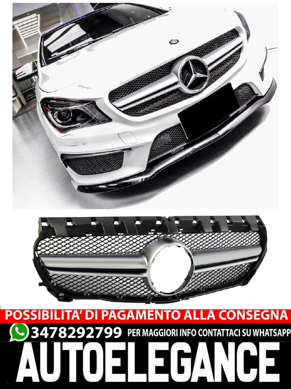 Griglia sportiva per Mercedes C117 Classe CLA in AMG LOOK