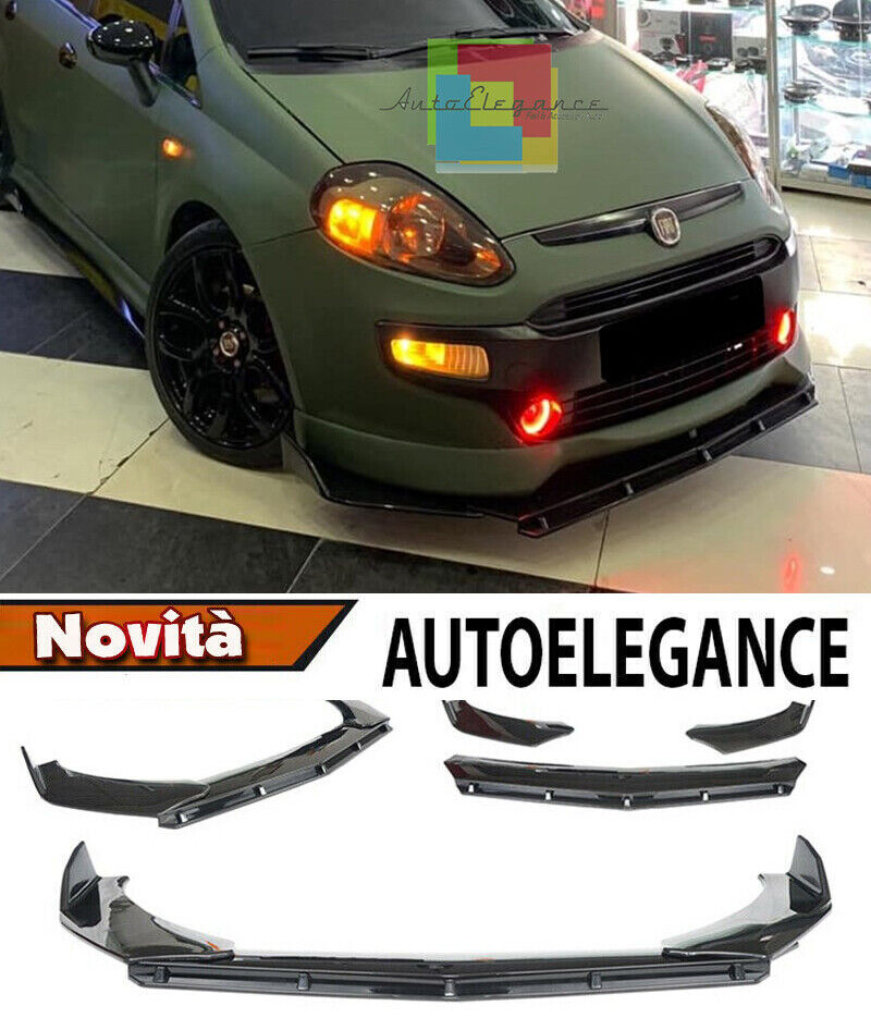 SPLITTER FIAT GRANDE PUNTO PUNTO EVO LIP GLOSSY BLACK UNDER BUMPER ABS