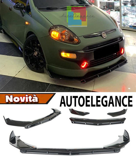 SPLITTER FIAT GRANDE PUNTO PUNTO EVO LIP GLOSSY BLACK UNDER BUMPER ABS