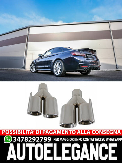 Quad Exhaust Muffler Tips Fit For BMW 3-6 Series E46 E90 E92 E93 