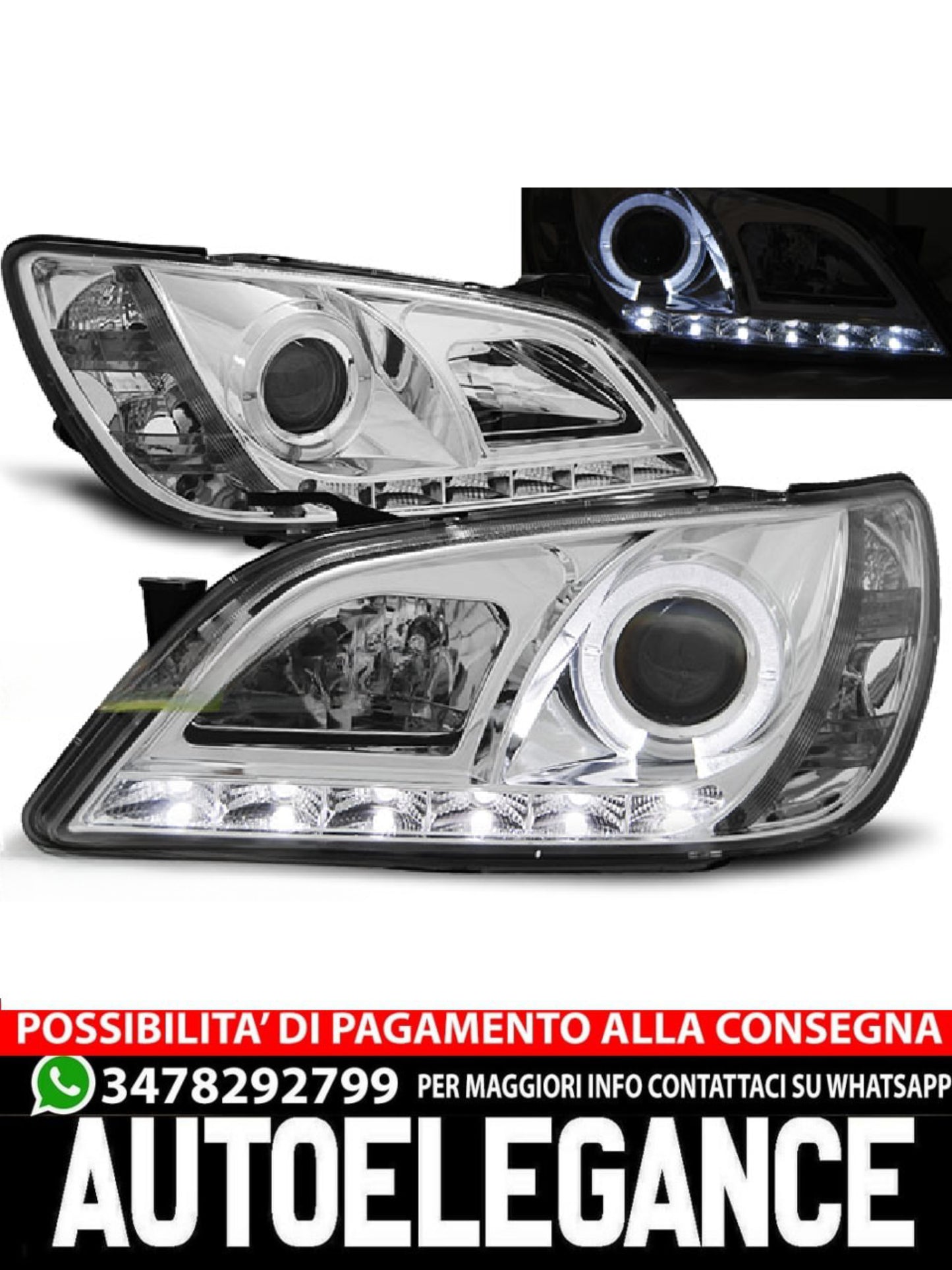 FARI ADATTI PER LEXUS IS 01-05 LUCE DIURNA CROMO