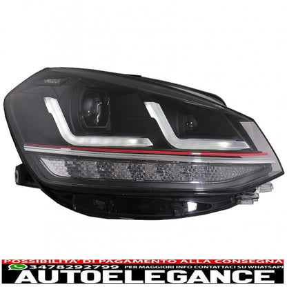 osram full led ledriving headlights suitable for vw golf 7.5 facelift (2017-2020) gti look upgrade for halogens with dynamic sequential cornering lights