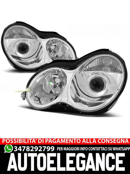 CHROME HEADLIGHTS for MERCEDES W203 C-Class 07.00-03.04 