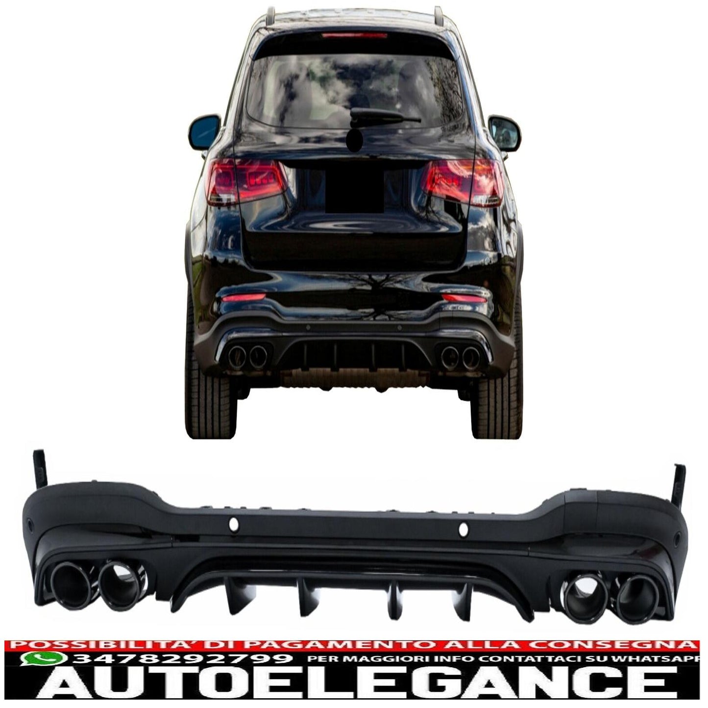 Suggerimenti per il diffusore per Mercedes GLC SUV X253 Facelift 20- GLC43 Pacchetto Look Night