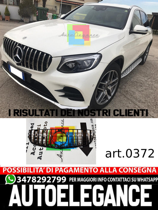 GRIGLIA ANTERIORE ADATTA PER MERCEDES GLC C253 X253 2015-2018 PROFILI SATINATI