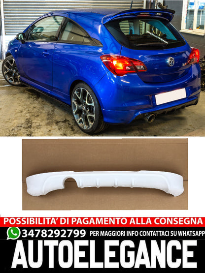 DIFFUSORE ADATTO PER VAUXHALL CORSA E 3 PORTE LOOK OPC - SCARICO SINGOLO GREZZO
