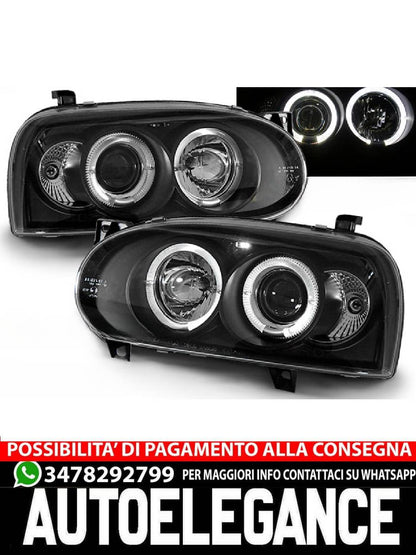 FARI ANTERIORI ANGEL EYES NERO per VW GOLF 3 09.91-08.97
