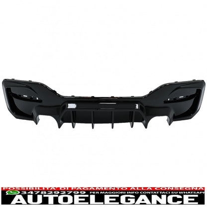 spoiler paraurti posteriore mantovana diffusore doppia uscita adatto per bmw serie 1 f20 f21 lci (2015-2019) nero pianoforte