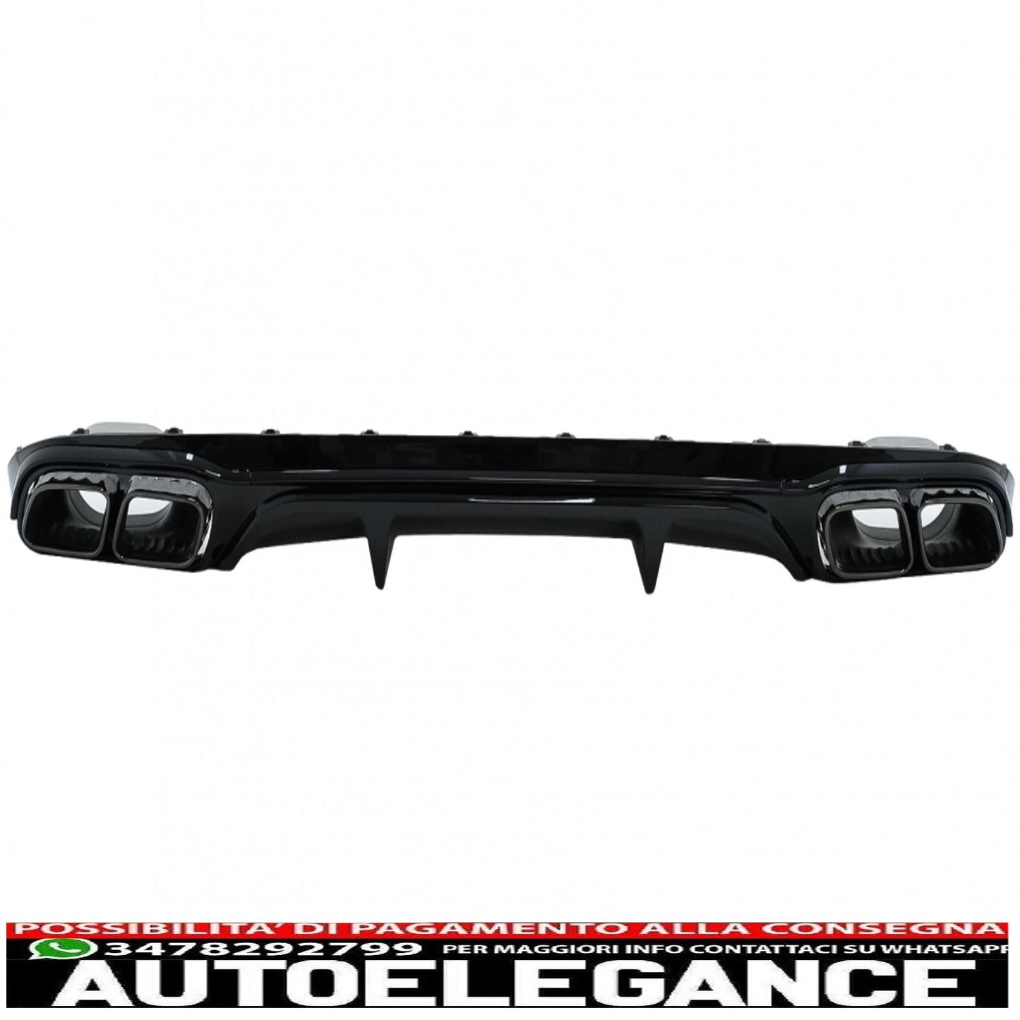 diffusore del paraurti posteriore con terminali di scarico neri adatti per mercedes classe e w213 s213 standard (2016-2020) design e63