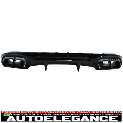 diffusore del paraurti posteriore con terminali di scarico neri adatti per mercedes classe e w213 s213 standard (2016-2020) design e63
