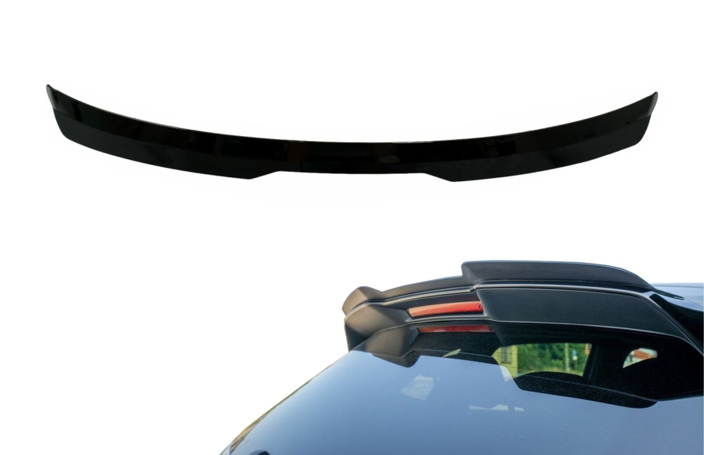 Roof Spoiler Additional Wing Extension for VW Polo 6R 6C 2009-2017 Gloss Black 