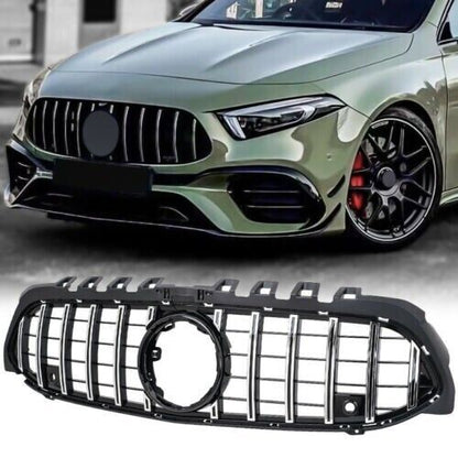 GT Panamericana grille suitable for Mercedes A-Class W177 from 18 silver black-mo 
