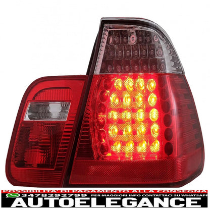 led rear lights suitable for bmw 3 series e46 limousine 4d (09.2001-03.2005) red transparent