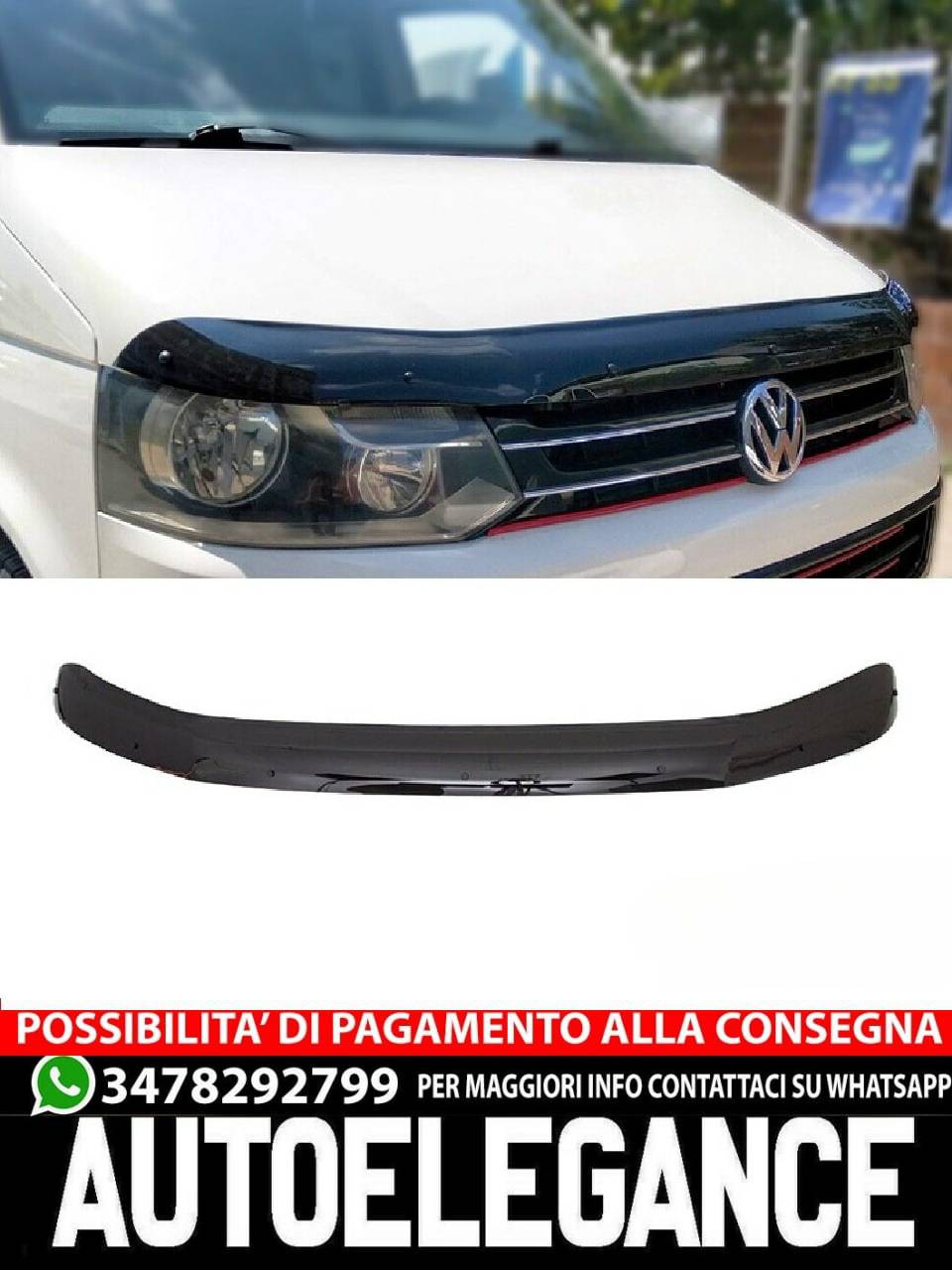 PROTEZIONE COFANO adatta per VW Volkswagen Transporter T5.1 2010-2015