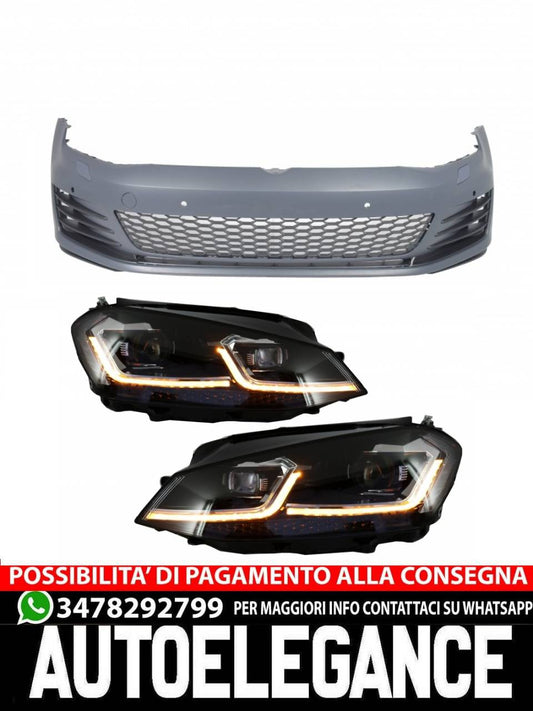 Front bumper with LED headlights suitable for VW Golf VII 7 5G (2013-2017)