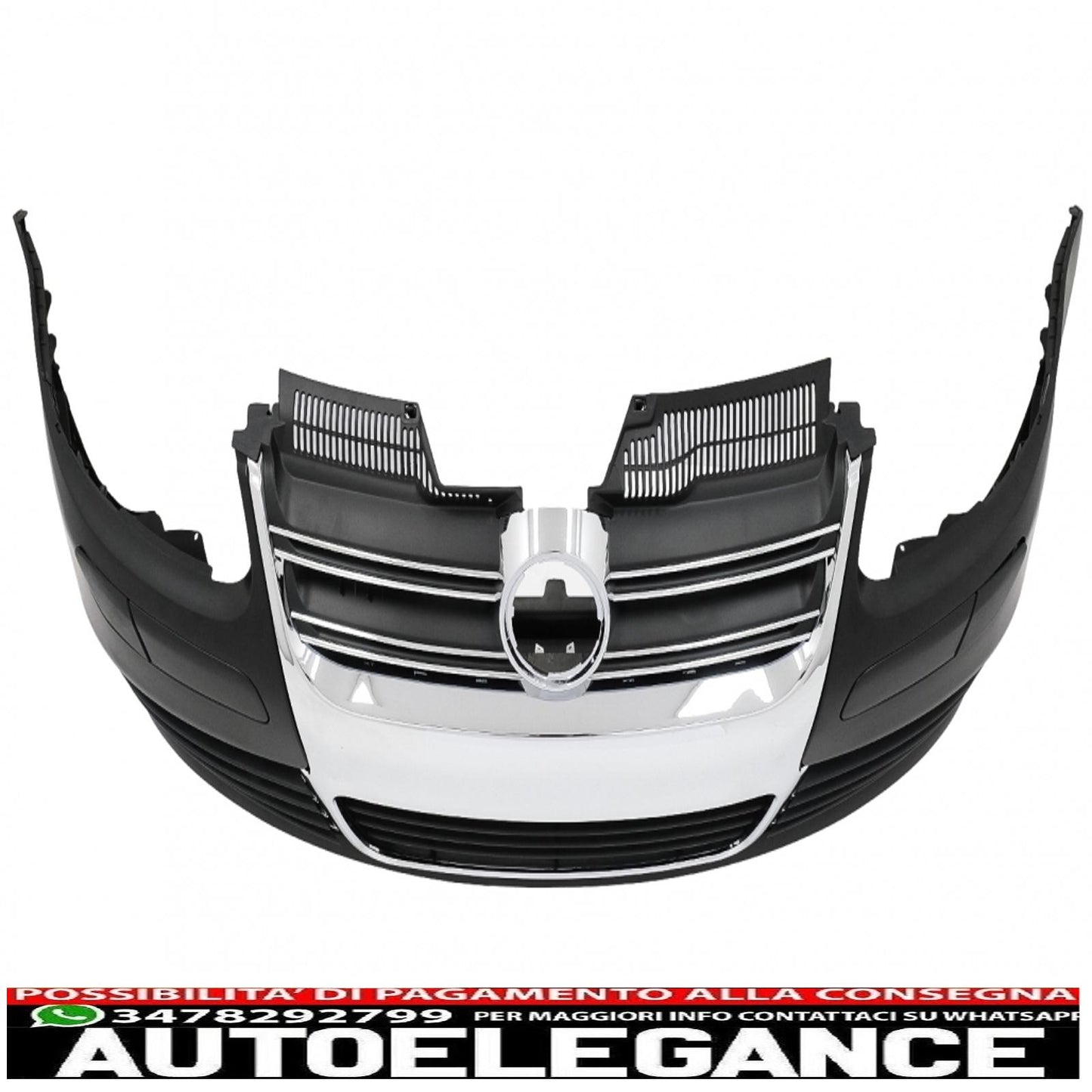 paraurti anteriore adatto per vw golf v 5 (2003-2007) jetta (2005-2010) griglia cromata r32 look