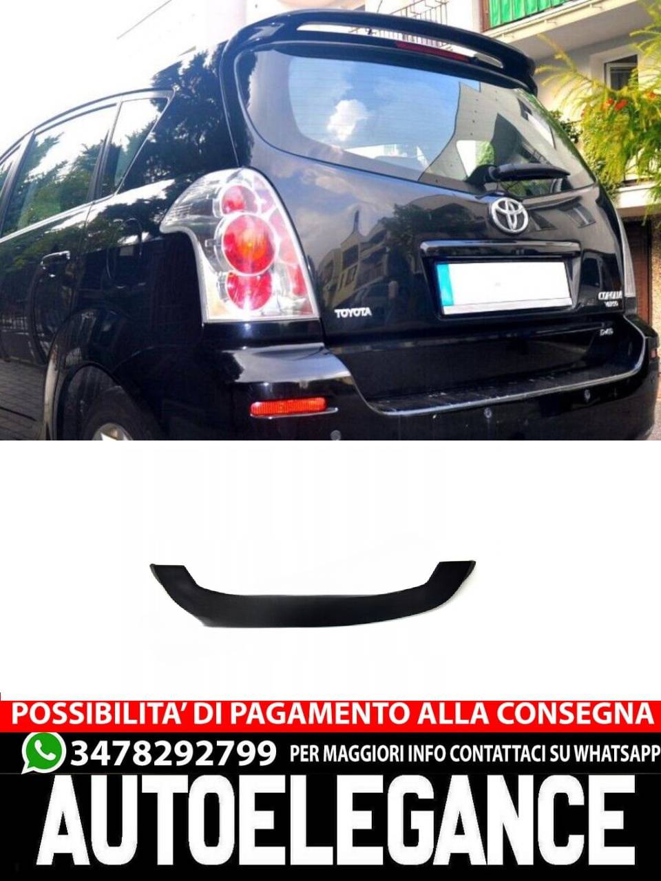 SPOILER SUL TETTO per Toyota Corolla Verso 2004-2009
