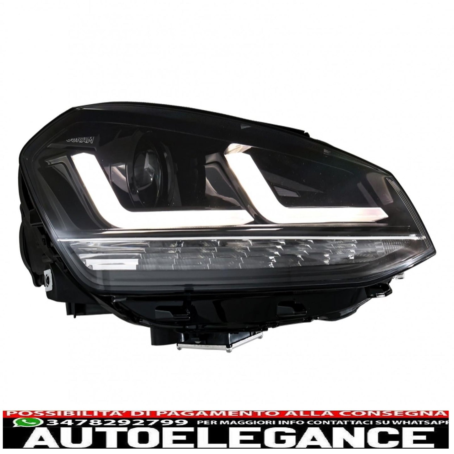 osram full led ledriving headlights suitable for vw golf 7 vii (2012-2017) black upgrade for xenon and halogen cars drl