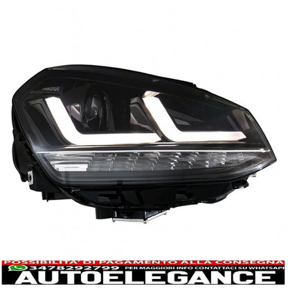osram full led ledriving headlights suitable for vw golf 7 vii (2012-2017) black upgrade for xenon and halogen cars drl