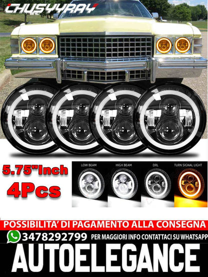 Chrome LED Headlights Fit Cadillac DeVille 62-74 Calais 65-74