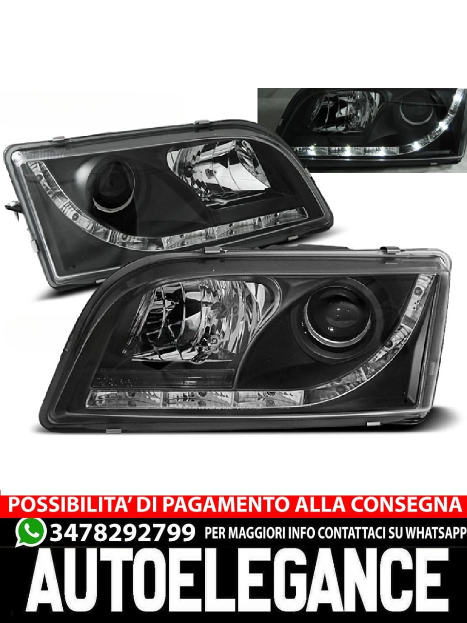 FARI ADATTI COMPATIBILI PER VOLVO S40/V40 02.96-12.03 DAYLIGHT NERO
