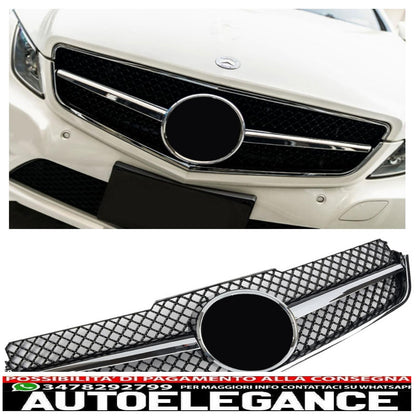 sports grill radiator grill suitable for mercedes w207 coupe black + chrome - show original titleoriginal textsport grill kühlergrill passt für mercedes w207 coupe schwarz + chrome