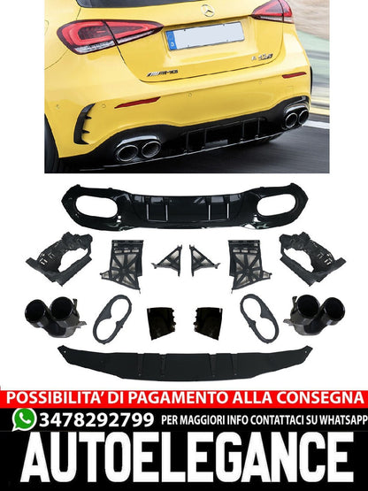 Diffusore spoiler posteriore + finiture di scarico (NERO) con SPORT LOOK