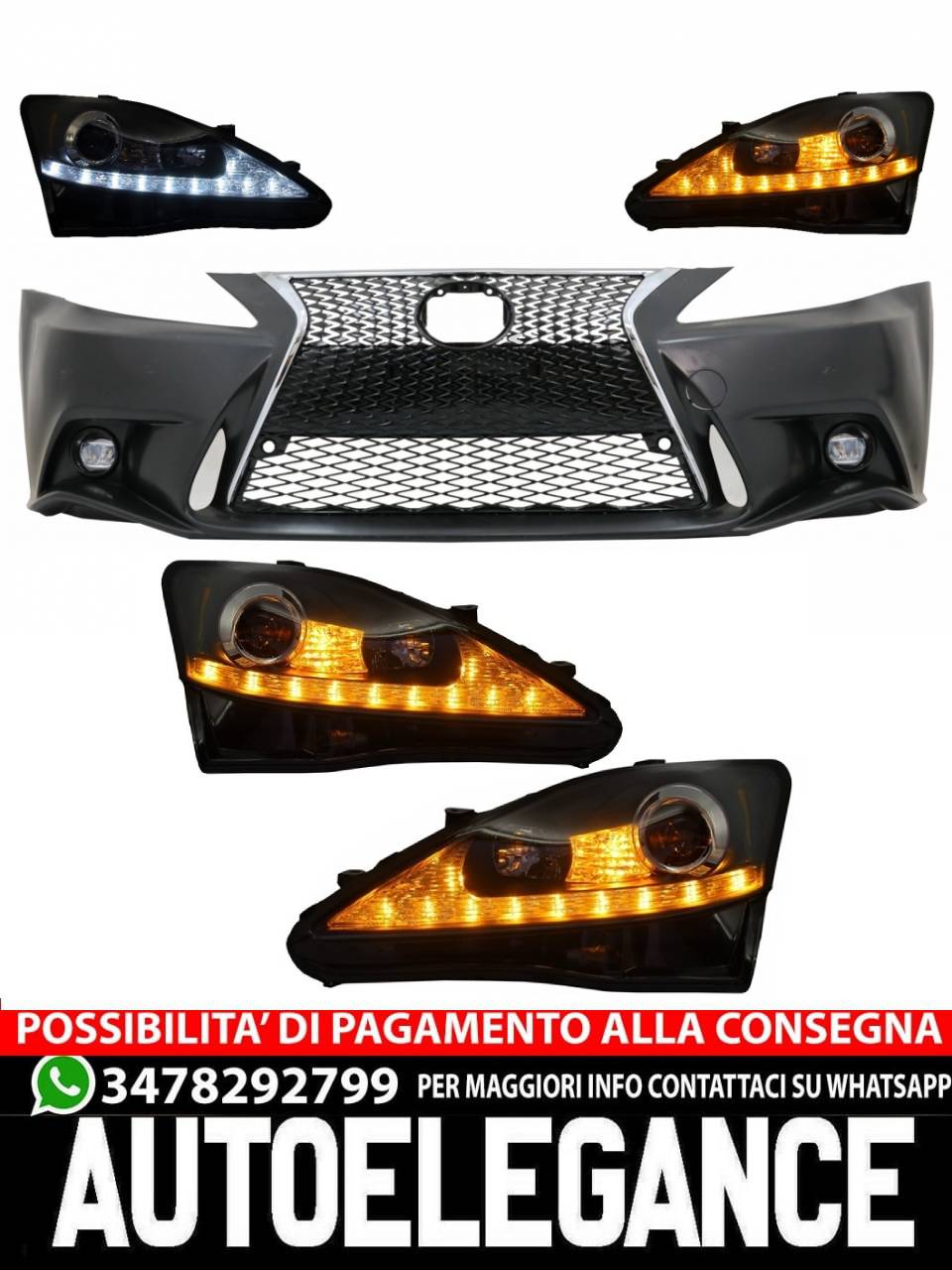 Paraurti anteriore adatto per Lexus IS XE20 (2006-2013) IS F Sport Facelift XE30
