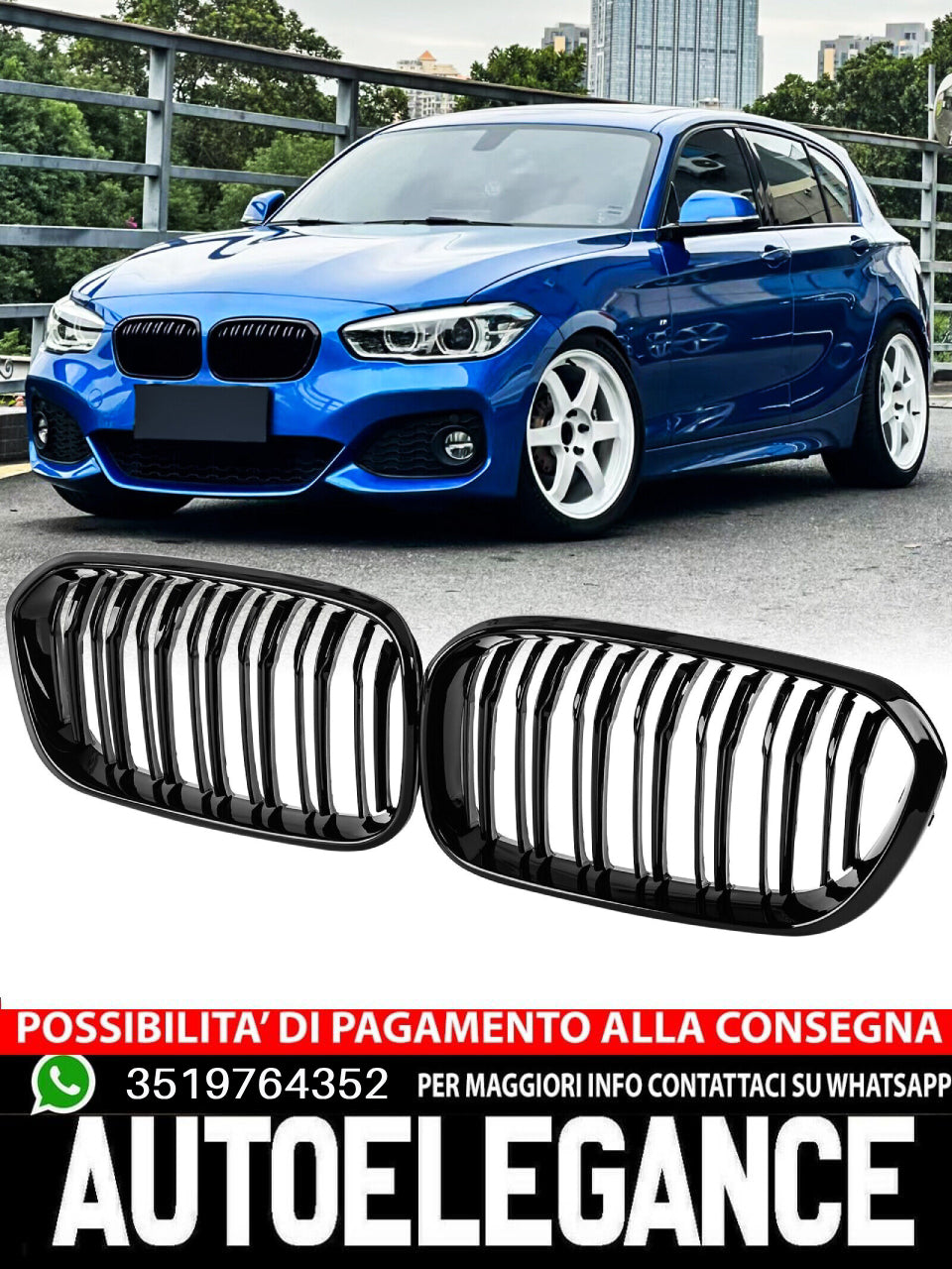 Double gangway kidney grille suitable for BMW 1 Series F20 F21 LCI 2015 