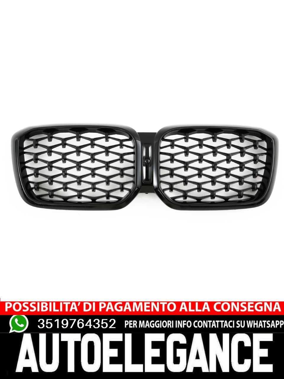 RADIATOR GRILLE GLOSS BLACK DIAMOND SUITABLE FOR BMW X3 X4 G01 G02 LCI
