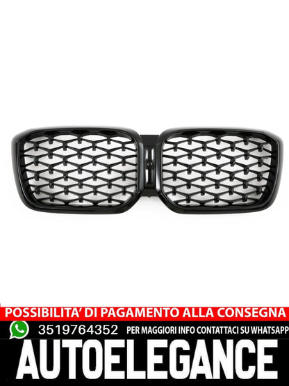 RADIATOR GRILLE GLOSS BLACK DIAMOND SUITABLE FOR BMW X3 X4 G01 G02 LCI