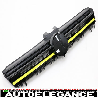 central grill suitable for vw golf 7 vii (2012-2017) r400 design yellow inserts
