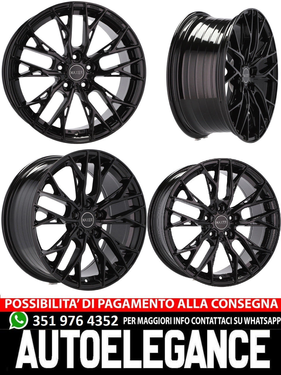 CERCHI CERCHIO IN LEGA 18" Adatto per ALFA ROMEO CITROEN DS FIAT FORD JAGUAR LANCIA LAND ROVER LINCOLN OPEL PEUGEOT RENAULT SMART TOYOTA VOLVO