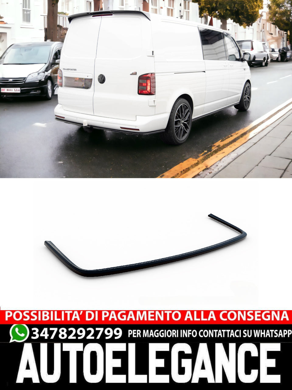SPLITTER POSTERIORE CENTRALE VOLKSWAGEN T6 FACELIFT LUNGO