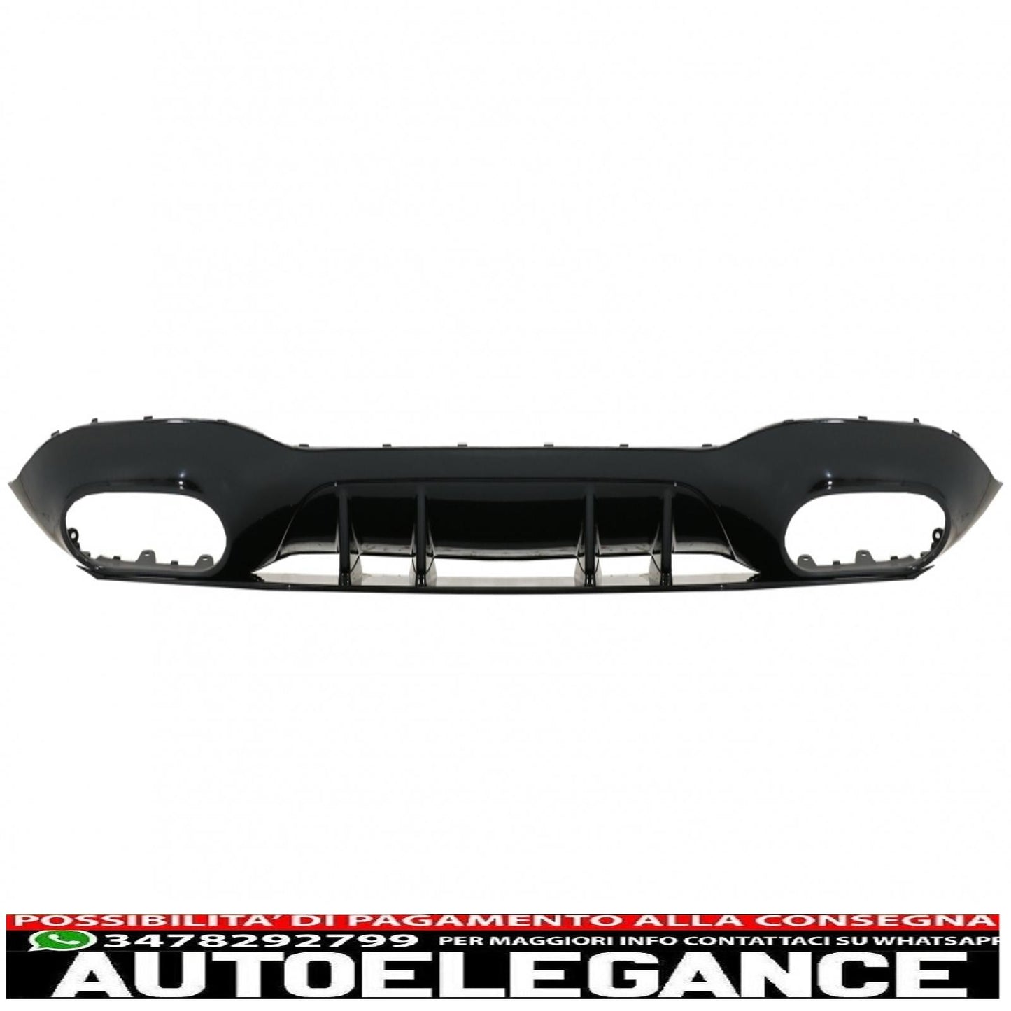 Rear bumper valance diffuser suitable for mercedes a class v177 sedan (2018-up) black exhaust