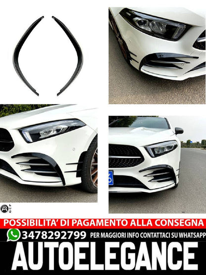 AMG LOOK AERO FLAPS NERO anteriore per Mercedes Classe A W177 AUTOELEGANCERICAMBI