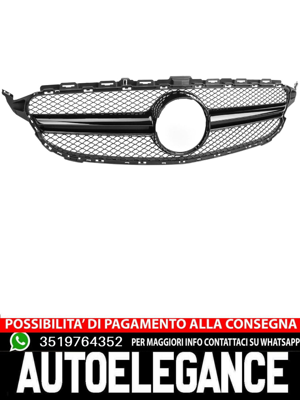 GT Panamericana Grille Suitable For Mercedes C Class W205 S205 A205 Black 