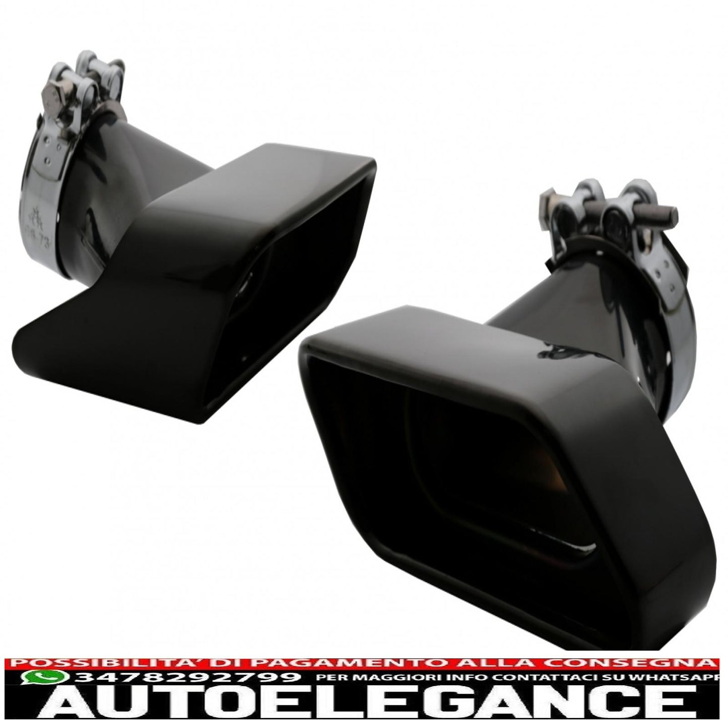 Punte marmitta di scarico adatte per bmw serie 5 berlina touring f10 f11 f18 (2011-2017) 550i v8 lci design quadrato edizione nera