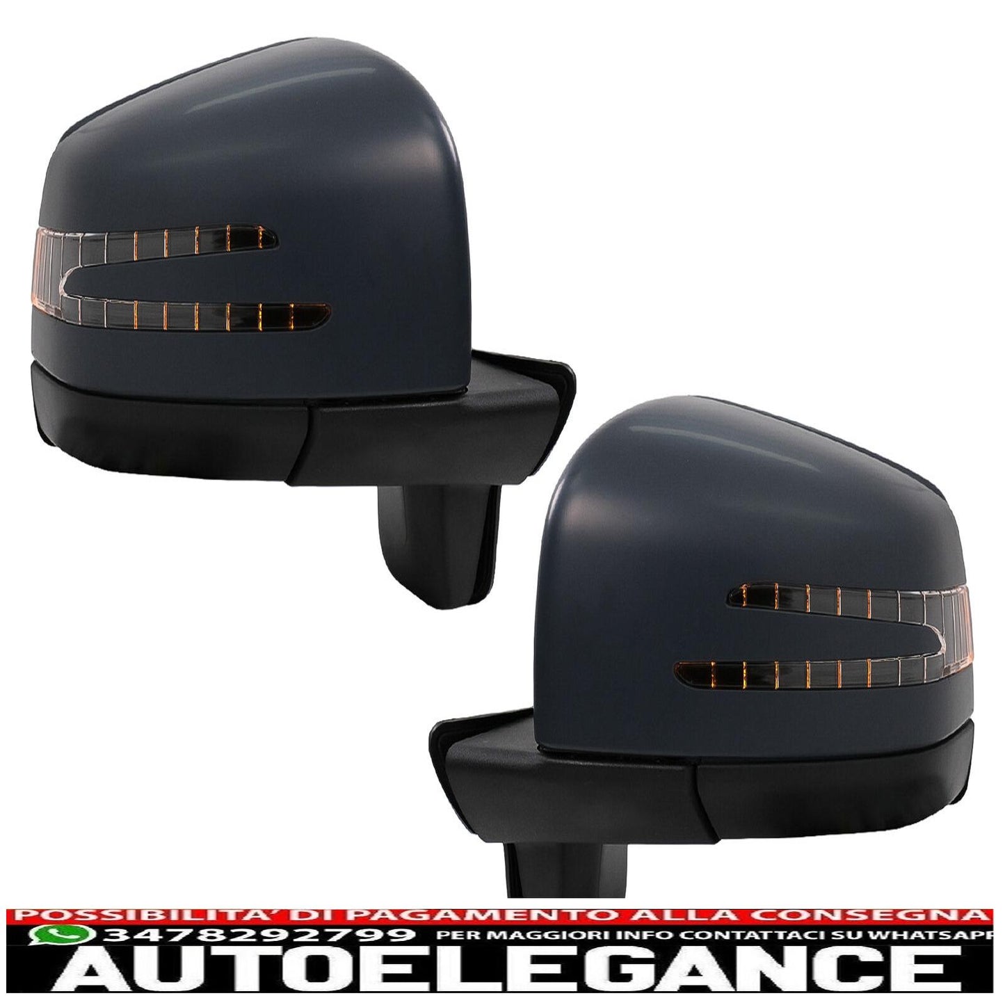 Complete Mirror Assembly for Mercedes G W463 89-18 SMD LED Lights Black - show original titleOriginal textComplete Mirror Assembly for Mercedes G W463 89-18 SMD LED Lights Black