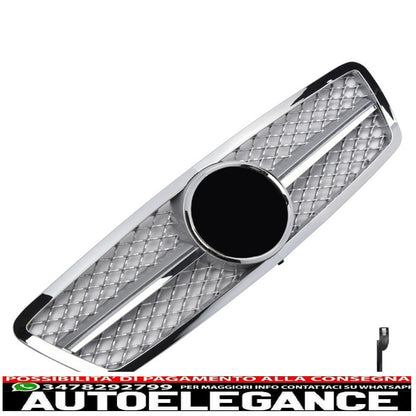 Sports radiator grille for Mercedes W203 S203 silver + chrome