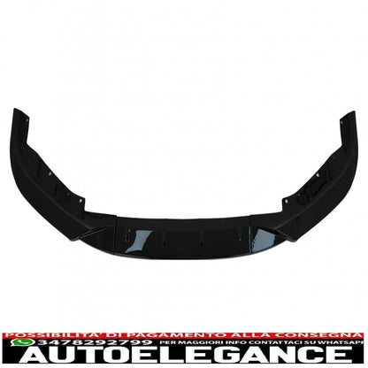 Front Bumper Spoiler Lip Fit For BMW 5 Series G30 Limousine G31 Touring (2017-2019) M Sport Design Piano Black 