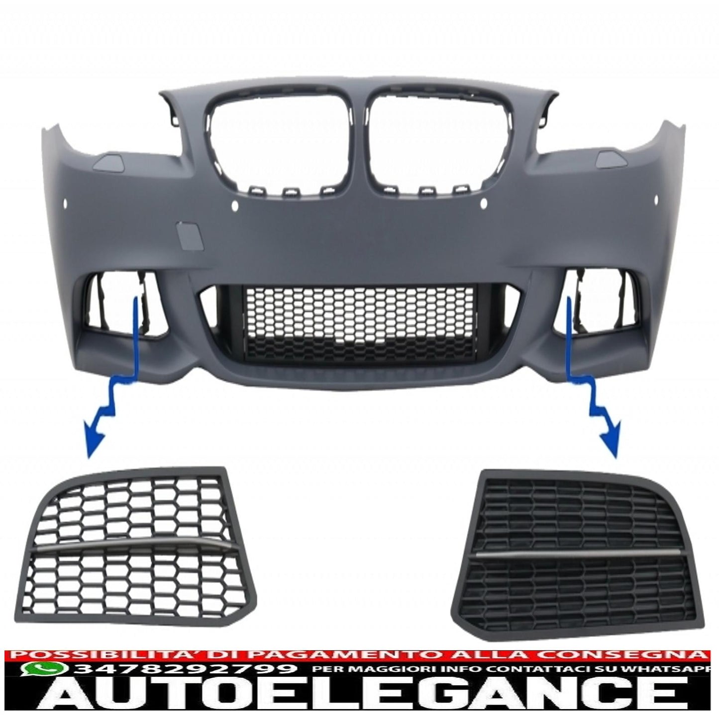 Front bumper spoiler lip suitable for bmw 5 series f10 f11 sedan touring (2011-2017) grilles m-performance sport m550 design