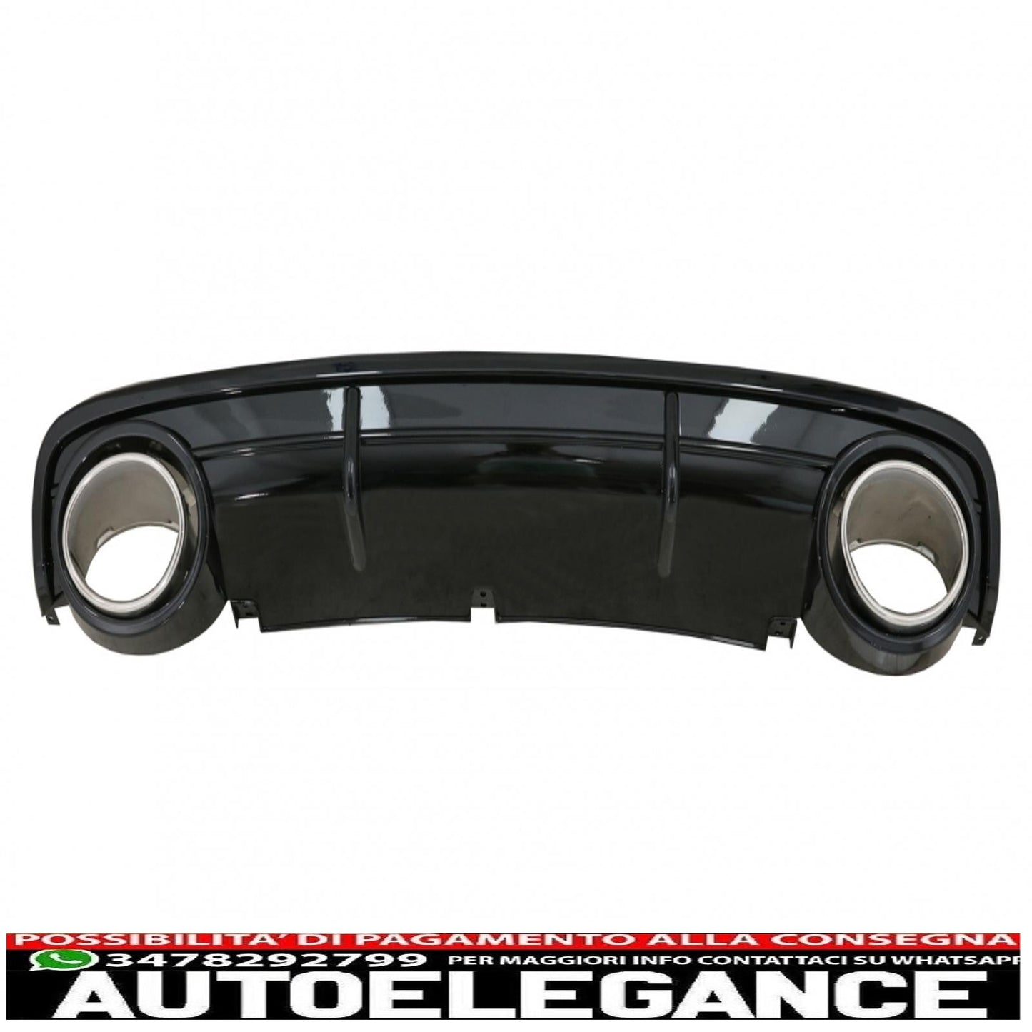 Rear bumper valance air diffuser suitable for audi a6 c6 4f (2004-2008) saloon avant rs design black