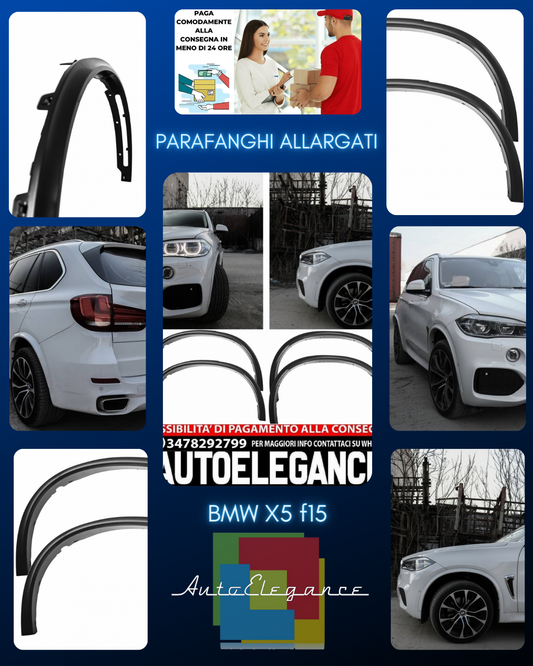 PARAFANGHI ALLARGATI ADATTI PER BMW X5 F15 2014-2018 LOOK M-SPORT DESIGN SPORTIV