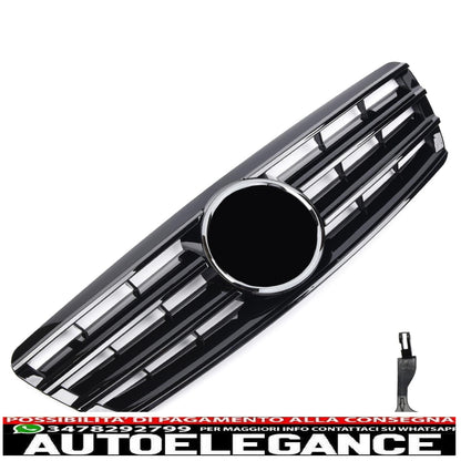Griglia del radiatore sportiva per Mercedes W203 S203 nero lucido