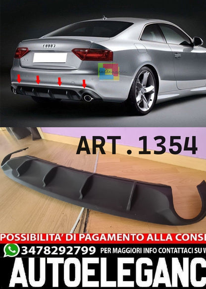 DIFFUSORE ADATTO PER AUDI A5 8T COUPE 2007-2011 STANDARD LOOK TUNING 1+1 GREZZO