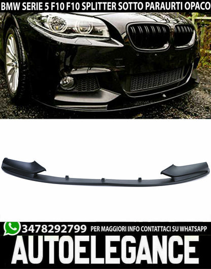 BMW 5 SERIES F10 F11 FRONT BUMPER SPLITTER MATT BLACK M BLADE 0133