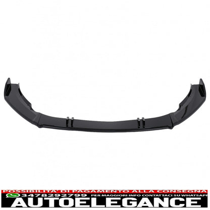 Front bumper lip extension additional spoiler suitable for vw polo aw mk6 (2018-up) piano black