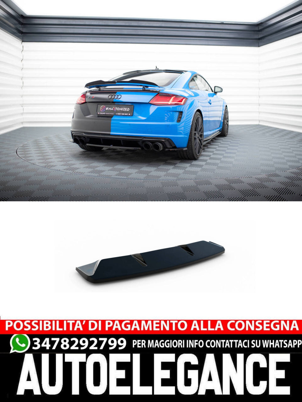 SPLITTER POSTERIORE CENTRALE PER AUDI TT S 8V (2014-2018)