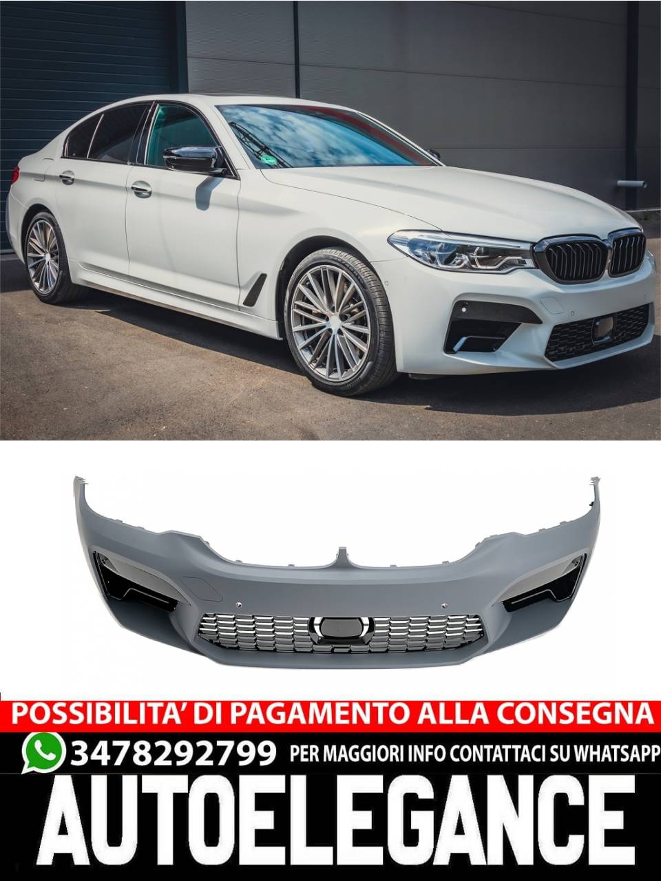 Front Bumper Suitable for BMW 5 Series Limousine Touring (2017-2019)M5 Sport 